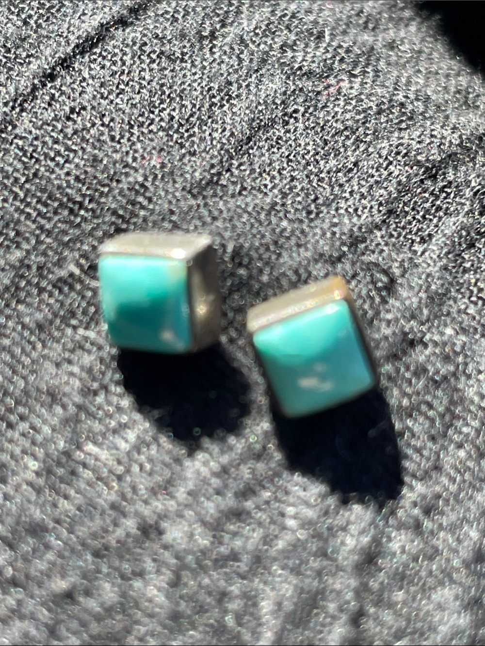Turquoise Square Stud Earrings - Women Jewelry